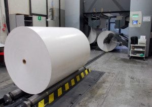 Paper being loaded ready for printing